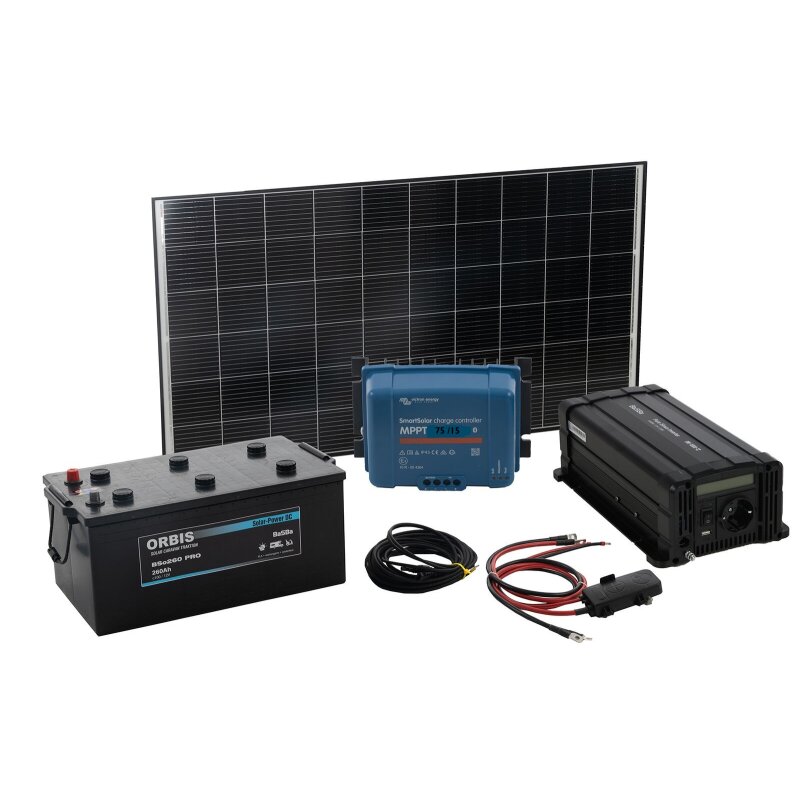 Komplett 220V Solar Set Steckdose 100Ah Akku Batterie 100 1000W Inselanlage Watt 