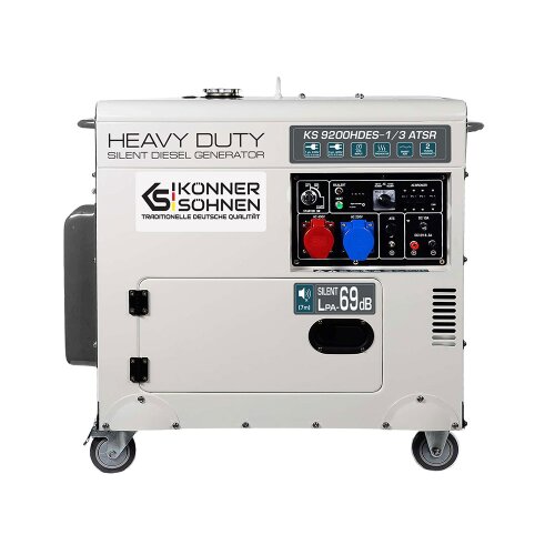 Könner & Söhnen KS 9200HDES-1/3 ATSR Dieselgenerator – 6,5 kW Einphasen / 7,5 kW Dreiphasen, ATS, AVR, VTS