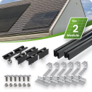 Schwarzes Schrägdach Montageset für 2 PV-Module...