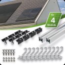 Silbernes Schrägdach Montageset für 4 PV-Module...