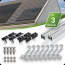 Silbernes Schrägdach Montageset für 3 PV-Module...