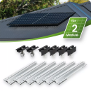 Trapezblechdach Montageset für 2 Module Photovoltaik...