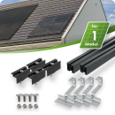 Schwarzes Schrägdach Montageset für 1 PV-Modul...