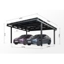 Solar Carport Doppelcarport Aluminium Bausatz