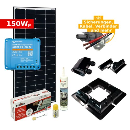 Solar Komplettset 150Wp für Camper & Wohnmobil