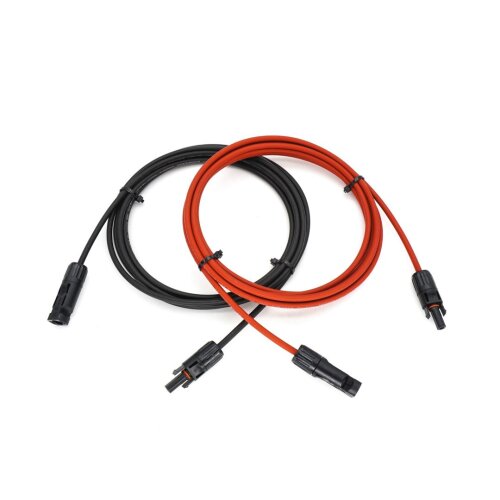 Verlängerungskabel 6mm² beidseitig kompatibel mit MC4 Solarkabel schwarz/rot inkl. Stecker