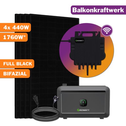 1760W Balkokraftwerk 1x Growatt NOAH2000