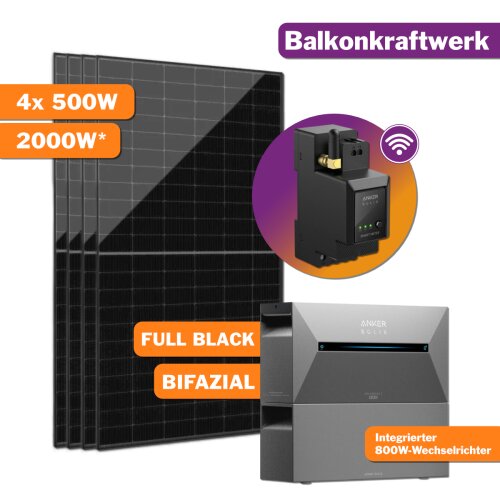 2000W Balkonkraftwerk Anker Solix Speicher Set 3.2kWh...