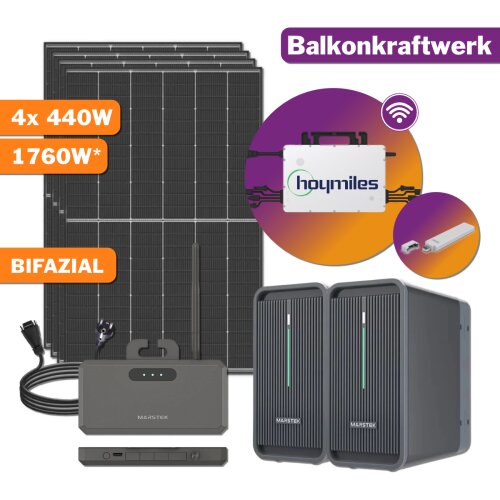 1760W / 1600W Balkonkraftwerk Solaranlage mit 4.4kW...