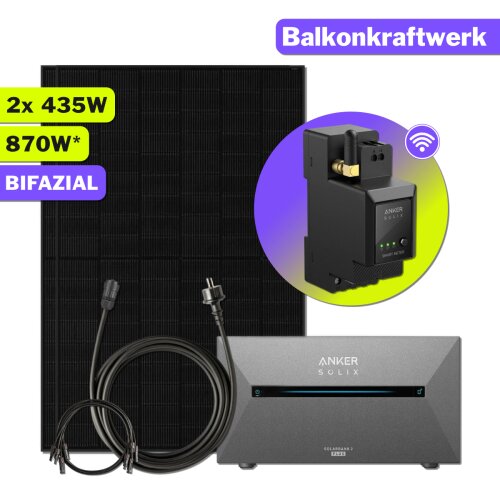 870W Balkonkraftwerk Anker Speicher Solarbank 2 E1600 Pro...