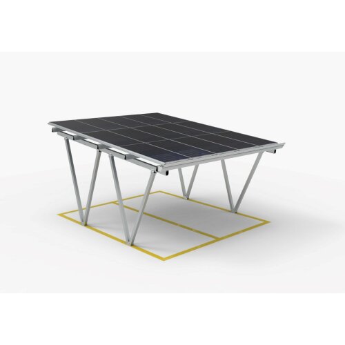 Solar Carport Doppelcarport Aluminium Bausatz für 2...