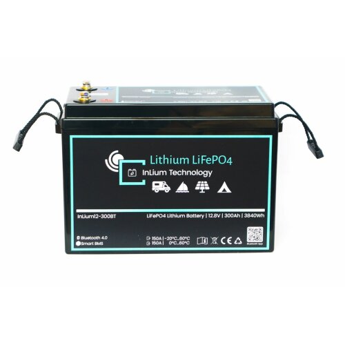 InLium LiFePO4 Untersitz Akku 12,8V 300Ah inkl. Smart BMS &amp; Bluetooth App