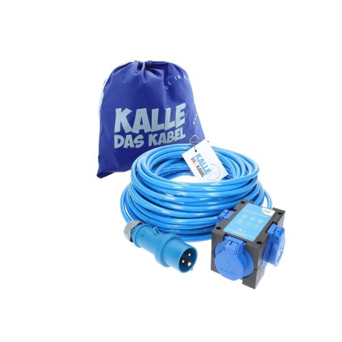 Kalle Adapterkabel CEE 230V 16A 2,5mm² auf Zelt Edition Extreme Blau IP44