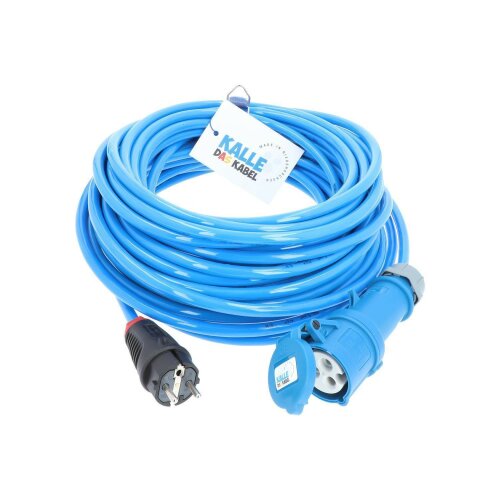 Kalle Adapterkabel Schuko 2,5mm² auf CEE 230V Extreme Blau IP44