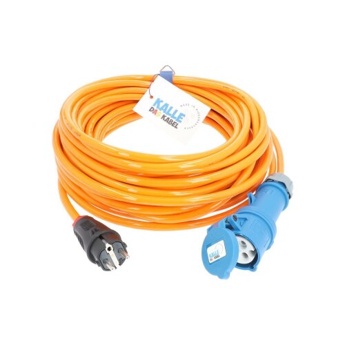 Kalle Adapterkabel Schuko 2,5mm² auf CEE 230V Extreme Signal Orange IP44