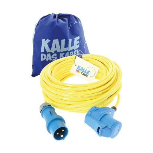 Kalle Verlängerungskabel CEE 230V 16A 2,5mm² Winkel Extreme Signal Gelb IP44