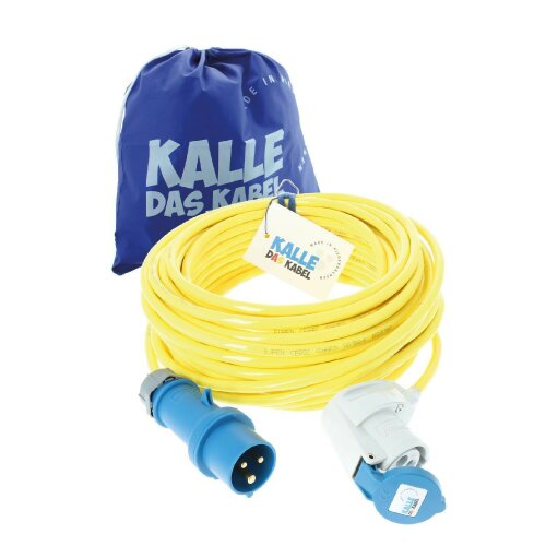 Kalle Verlängerungskabel CEE 230V 16A 2,5mm² Winkel Kompakt Extreme Signal Gelb IP44