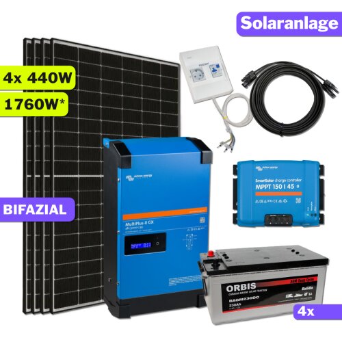 Insel Solaranlage 3000 Watt Komplettset Plug & Play 230V BA48-3000-AGM