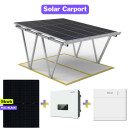 Solar Carport Doppelcarport Aluminium Bausatz f&uuml;r 2 Fahrzeuge  15 Solarmodulen