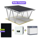 Solar Carport Doppelcarport Aluminium Bausatz f&uuml;r 2 Fahrzeuge  15 Solarmodulen