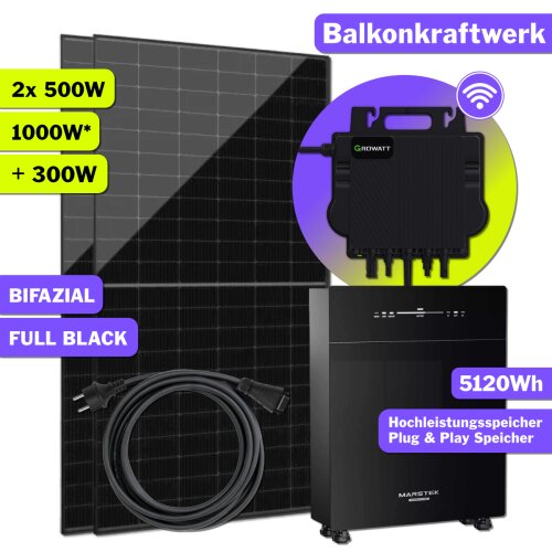 1000W Balkonkraftwerk mit Marstek Venus-E Wechselrichter NEO 800W