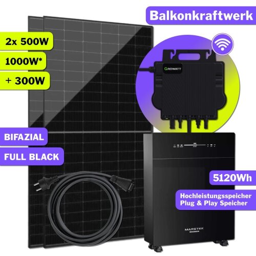 1000W Balkonkraftwerk mit Marstek Venus-E Wechselrichter NEO 800W