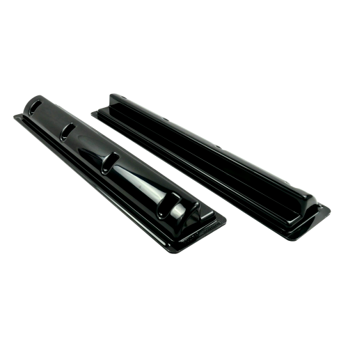 SOLARA Montagespoiler Schwarz, Verbindungsprofil, Set mit 2 Stück – ABS Haltespoiler für Solarmodule inkl. Schrauben, ideal für Wohnmobile & Boote
