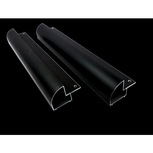 SOLARA Aluminium Montagespoiler – Eloxierte Haltespoiler für Solarmodule Schwarz, ideal für Wohnmobile & Boote, 68 cm, Set mit 2 Stück