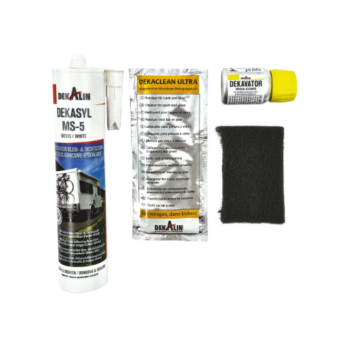 SOLARA FixPack Klebeset – Hochfestes Klebesystem für Solarmodule, Spoiler & Winkel, Weiß, inkl. Kartusche, ideal für Wohnmobile & Boote