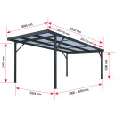 Premium Carport Anthrazit 3094 x 5620 mm - Polycarbonat klar