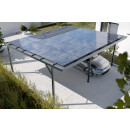 Premium Doppelcarport Anthrazit 6110 x 5620 mm - Acryl klima blue