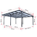 Premium Doppelcarport Anthrazit 6110 x 5620 mm -...