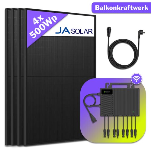 2000W Balkonkraftwerk mit Growatt NEO2000M-X2 Wechselrichter