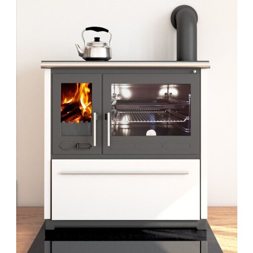 Plamen 850 Glas N – Weißer Holzherd (rechte...