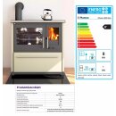 Plamen 850 Glas N &ndash; cremefarbener Holzherd (linke Ausf&uuml;hrung)