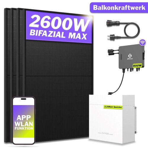 2000W Balkonkraftwerk mit  Dyness Speicher und APS EZHI 1200W Wechselrichter