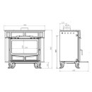 Plamen Gusskaminofen Tena 9,5kW &ndash; Massiver Holzofen aus Gusseisen mit Kochplatte