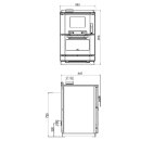 Calorex 100 &ndash; Holzofen mit Kochplatte &amp; Backofen, 7,5 kW, Gusseisen, Energieeffizienz A+