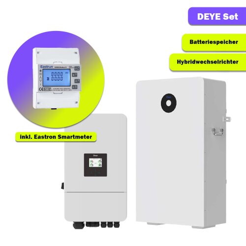 Komplettset Deye 20 kW Hybridwechselrichter mit 16 kWh Speicher & Smart Meter