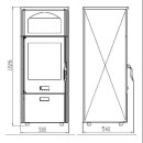 Plamen Laguna Kaminofen braun 8 kW mit Herdplatte &ndash; Holzofen aus Guss