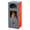Plamen Laguna Kaminofen rot 8 kW mit Herdplatte –...