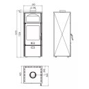 Plamen Laguna Kaminofen rot 8 kW mit Herdplatte –...