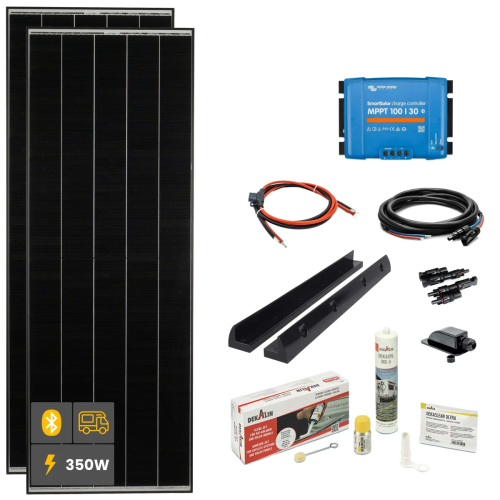 350 W SOLA Frame Black Wohnmobil-Solarset – Effiziente Schindelzellen-Solarmodule Schwarz