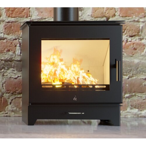 Hitze GATTO ME 5,5 kW Kaminofen – kompakter Holzofen mit Panoramascheibe