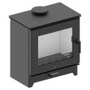 Hitze GATTO ME 5,5 kW Kaminofen &ndash; kompakter Holzofen mit Panoramascheibe