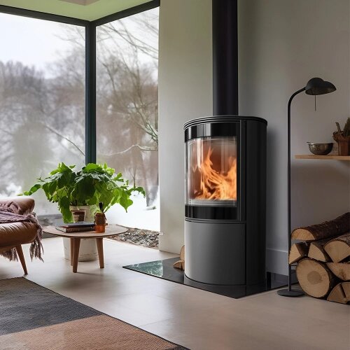 Kaminofen KRATKI BJORN 10kW Ø150 Stahl Holzofen mit Türfeder Clean Glass & EEK A