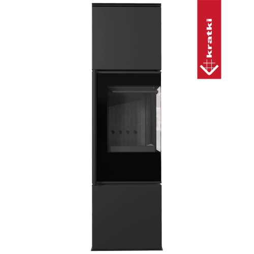 Kaminofen aus Stahl KRATKI REN/M rechts 7 kW Ø 150 schwarz – Holzofen modern, energieeffizient & BImSchV-konform