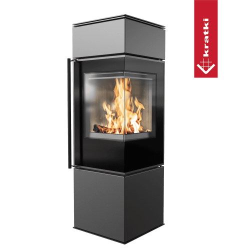 Kratki Eck-Kaminofen REN/S Black Edition 7 kW – Schwedenofen Stahl modern & BImSchV-konform