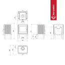 Kaminofen KOZA K11 6 kW Schwarz &ndash; Holzofen Gusseisen, modern &amp; energieeffizient