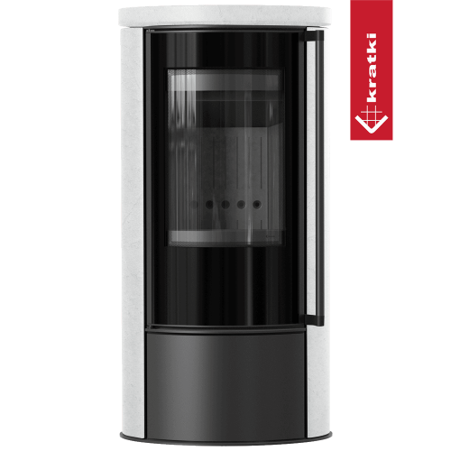 Holzofen ERIK 5,5 kW Ø 150 Weiß Natur – Kaminofen modern, energieeffizient & Stahl